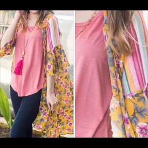 Striped Floral Coverup